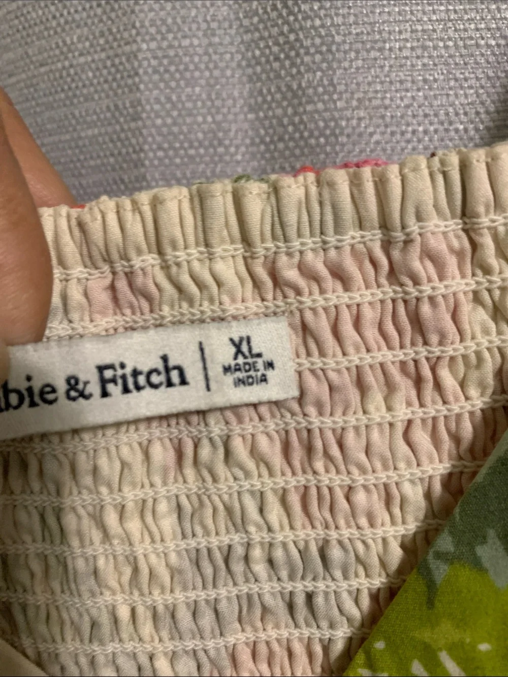 Abercrombie & Fitch Cream Dress with Pink & Green Floral Accents